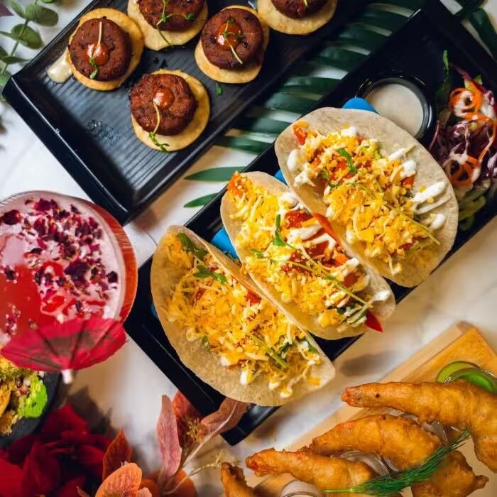 A plated Karma appetiser, styled close-up